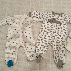 4 pajamas and 4 onesies